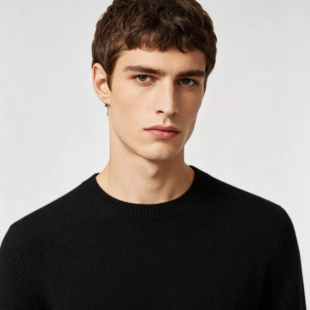 Black Crew Neck Knitted Sweater - Image 4