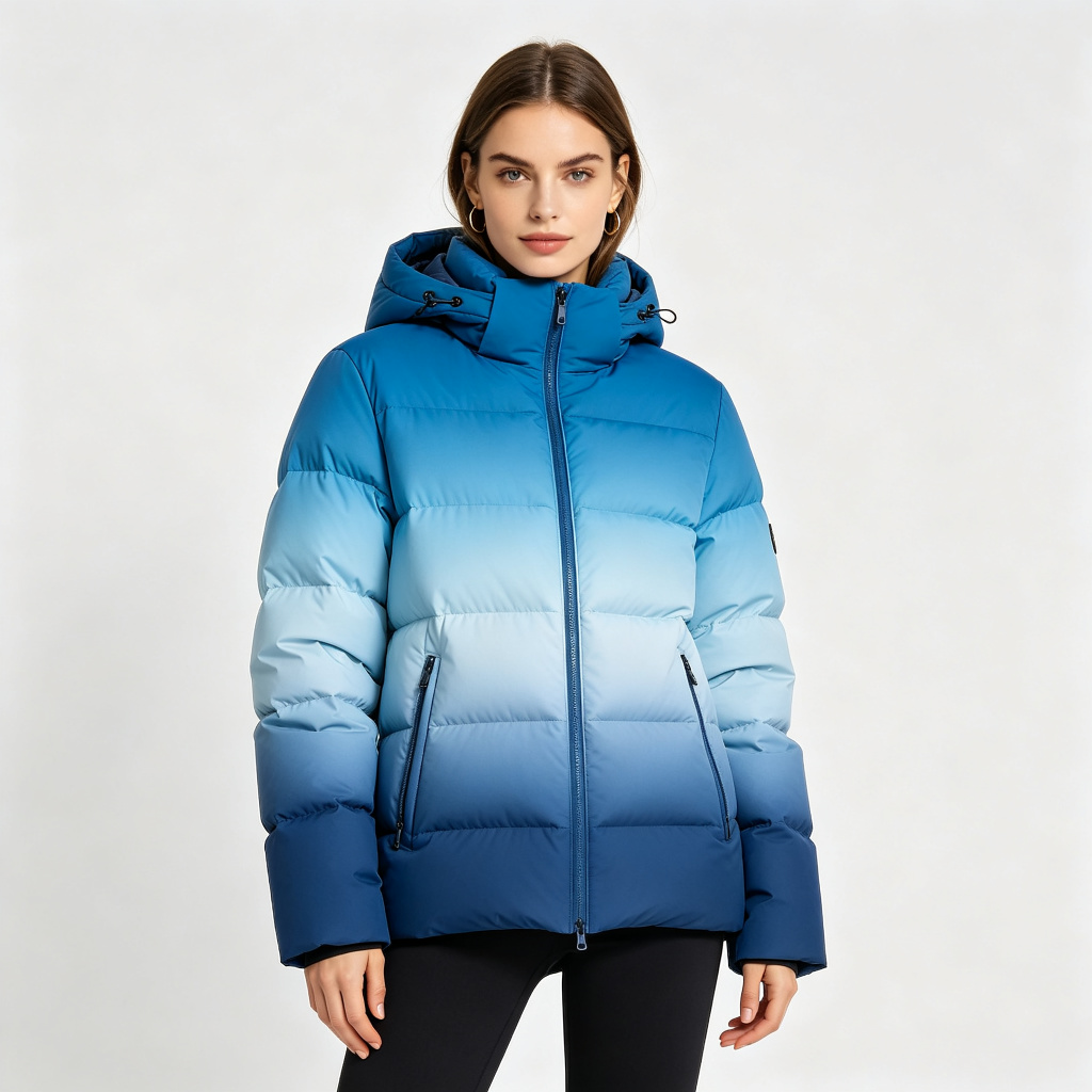 Blue Gradient Down Jacket - Image 4