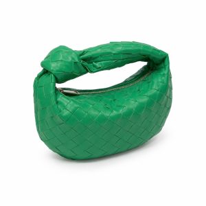 Green Mini Woven Crescent Bag - View 1