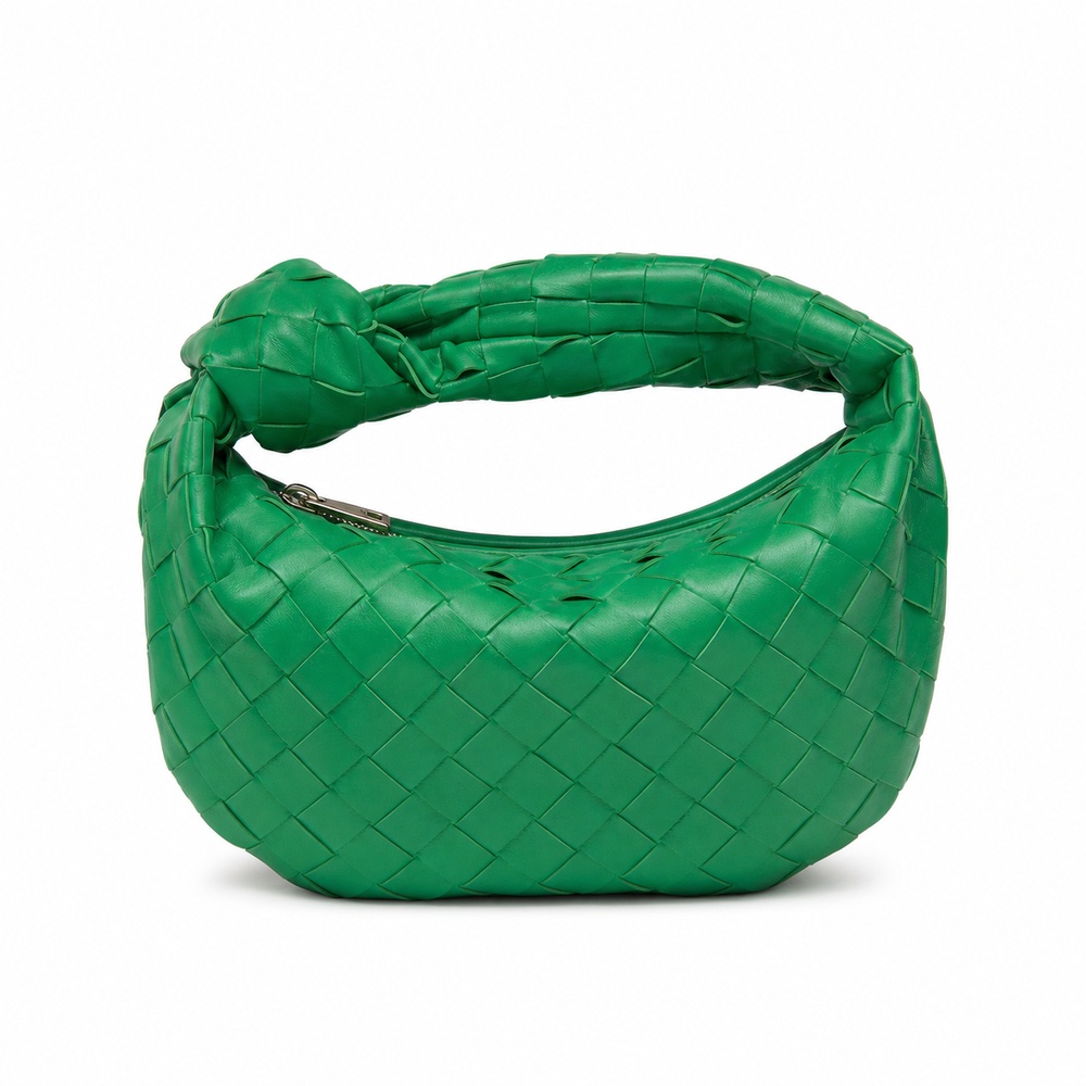 Green Mini Woven Crescent Bag - View 2