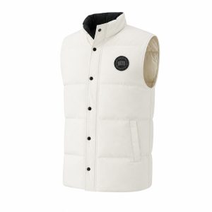 Ivory Stand-Collar Down Vest - View 1