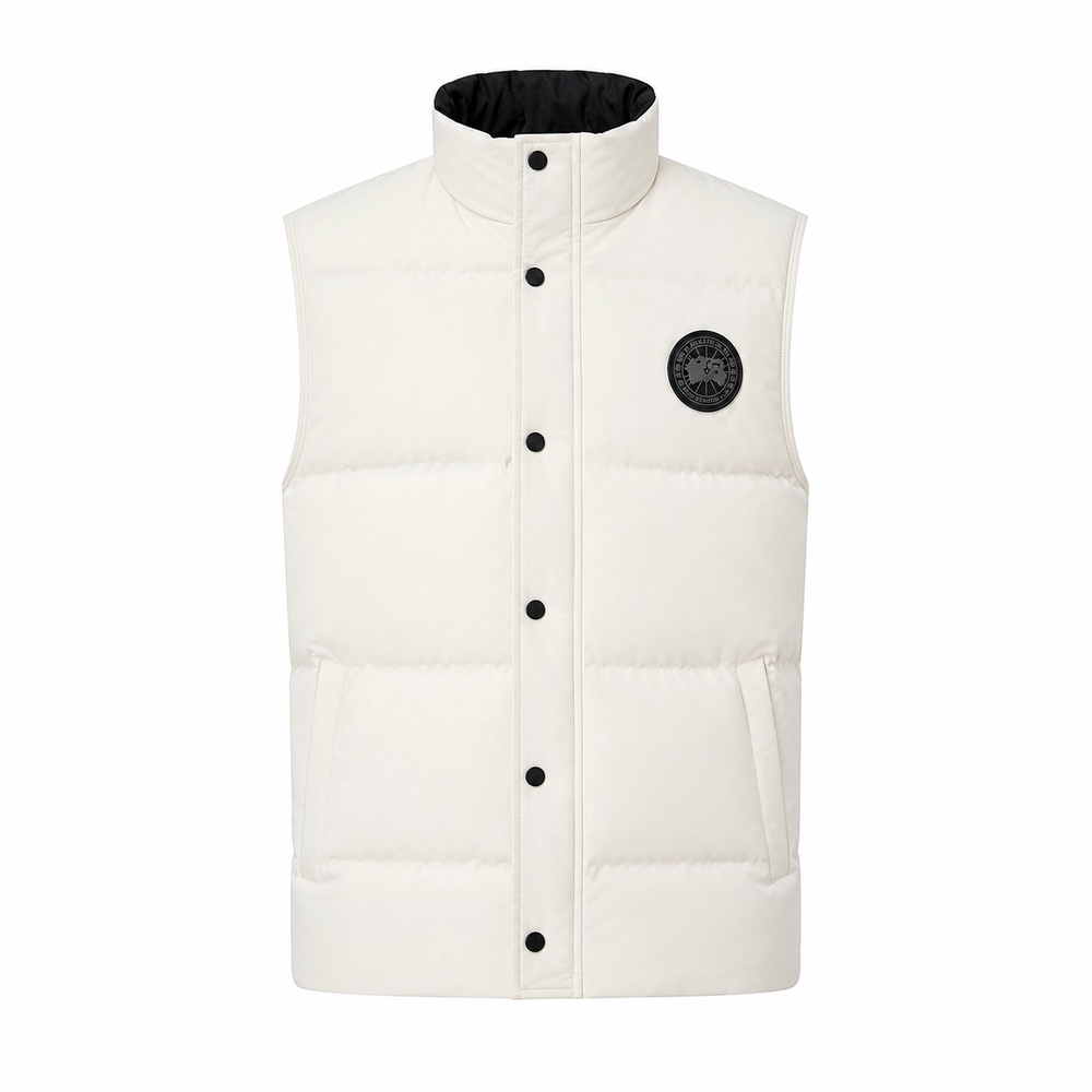 Ivory Stand-Collar Down Vest - View 2