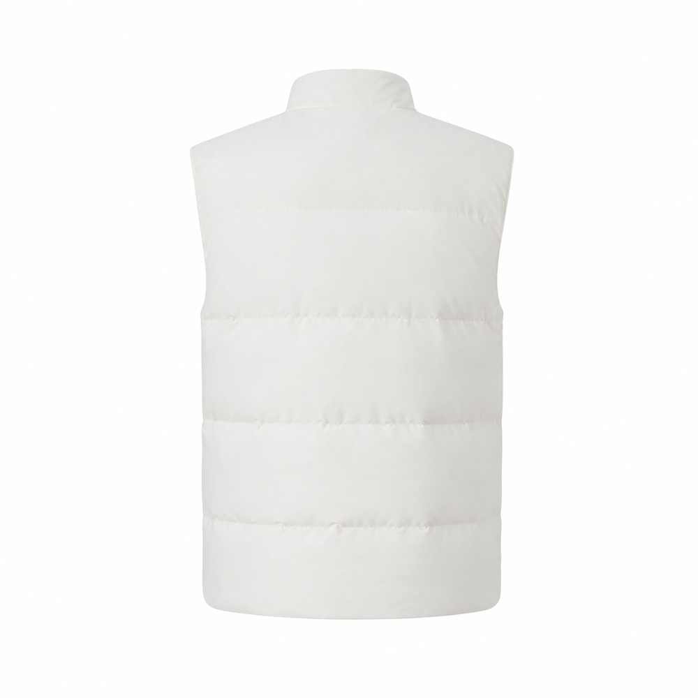 Ivory Stand-Collar Down Vest - View 3