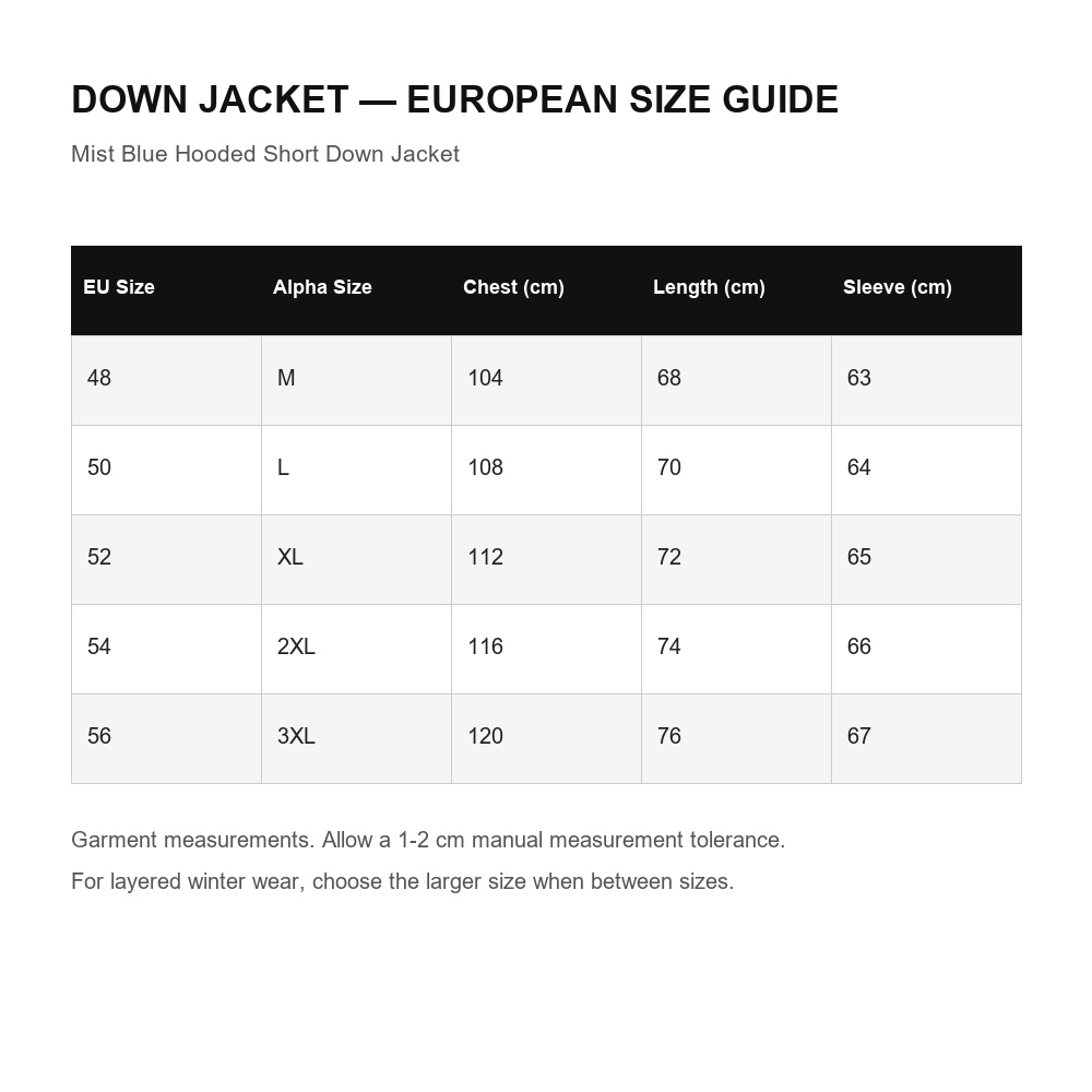 Mist Blue Hooded Short Down Jacket - View 4