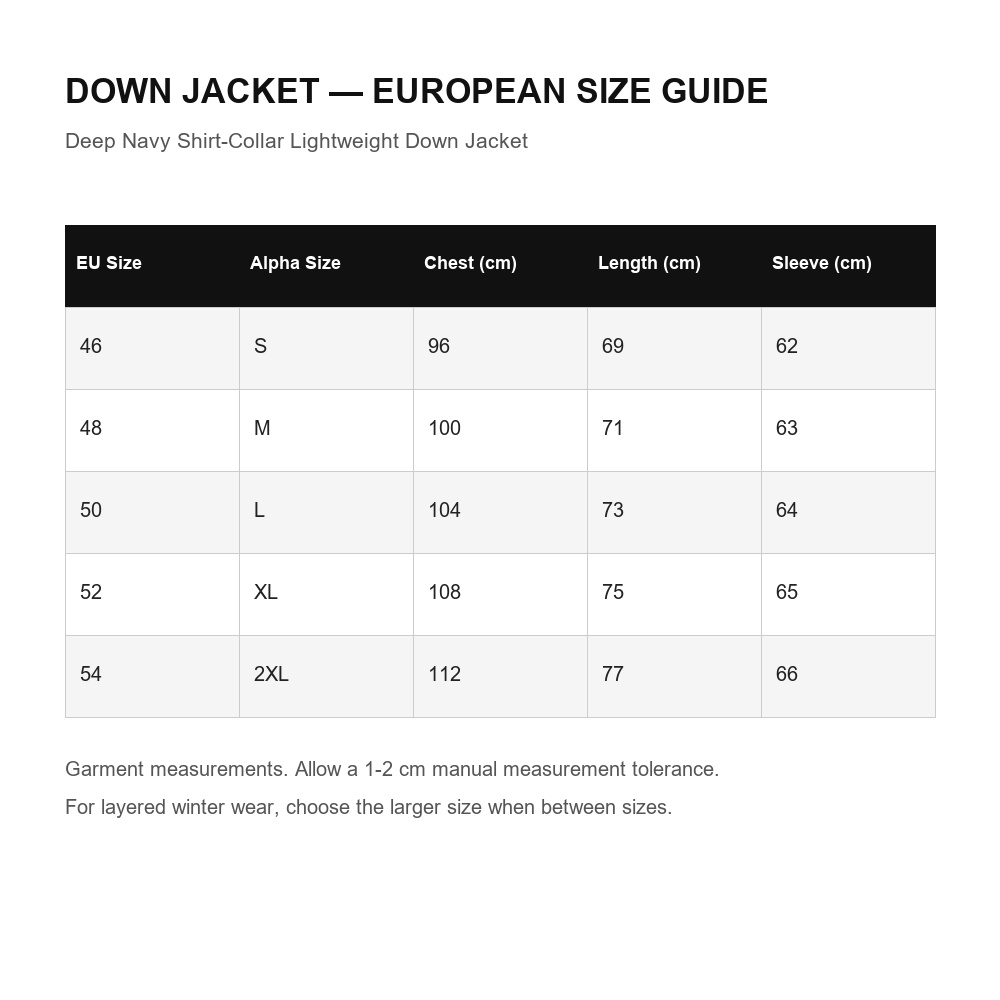 Deep Navy Shirt-Collar Lightweight Down Jacket - View 4