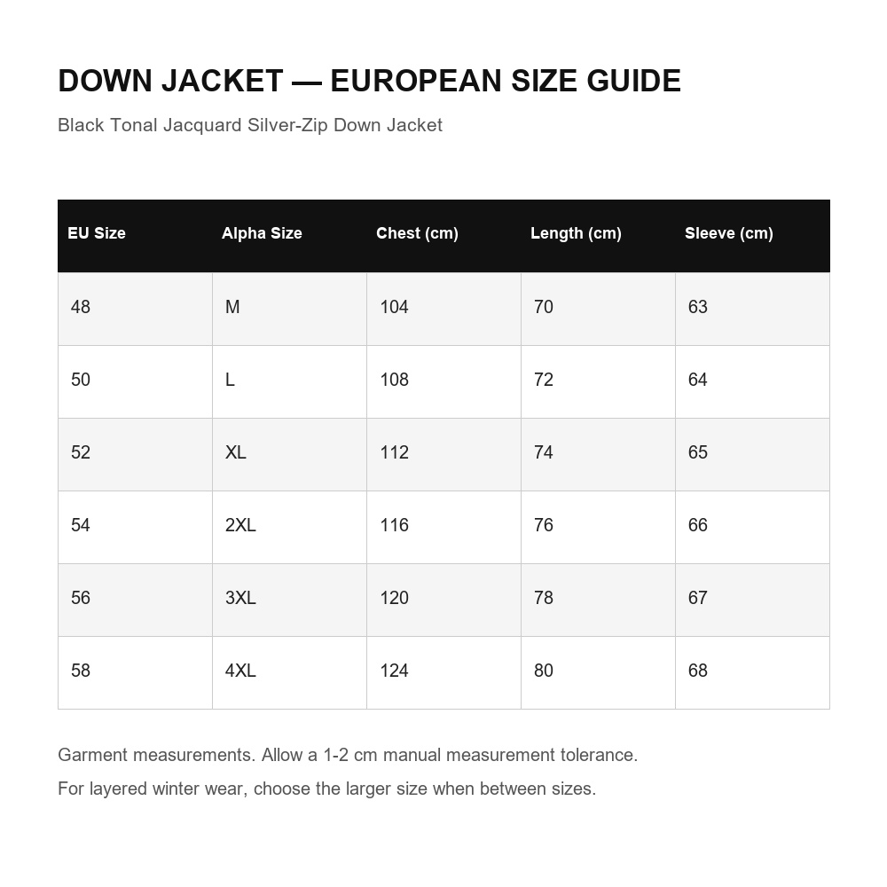 Black Tonal Jacquard Silver-Zip Down Jacket - View 4