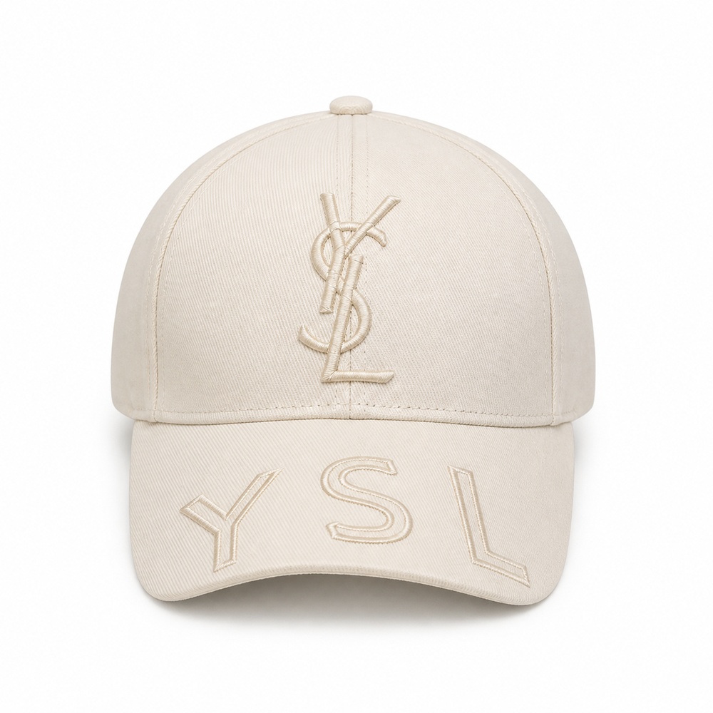Ivory Tonal Embroidered Baseball Cap - View 1