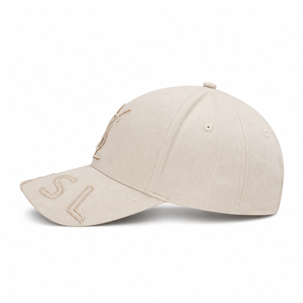 Ivory Tonal Embroidered Baseball Cap - View 2