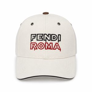 Ivory Embroidered Canvas Baseball Cap - View 1