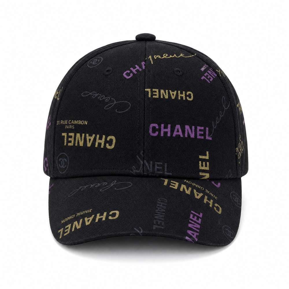 Black Multicolor Graphic Print Baseball Cap - View 1