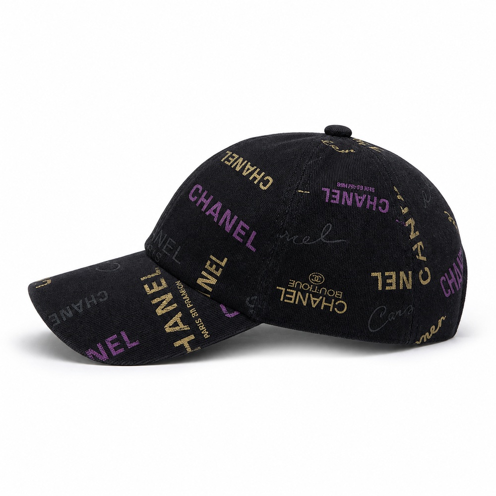 Black Multicolor Graphic Print Baseball Cap - View 2