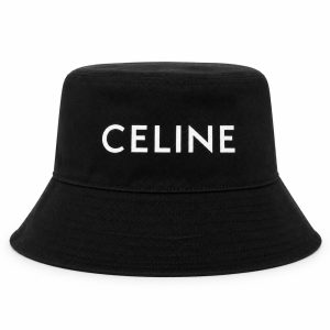 Black Embroidered Cotton Bucket Hat - View 1