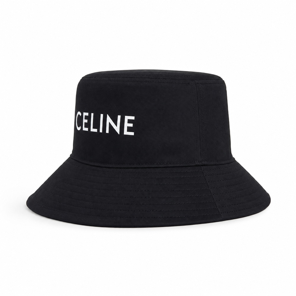 Black Embroidered Cotton Bucket Hat - View 2