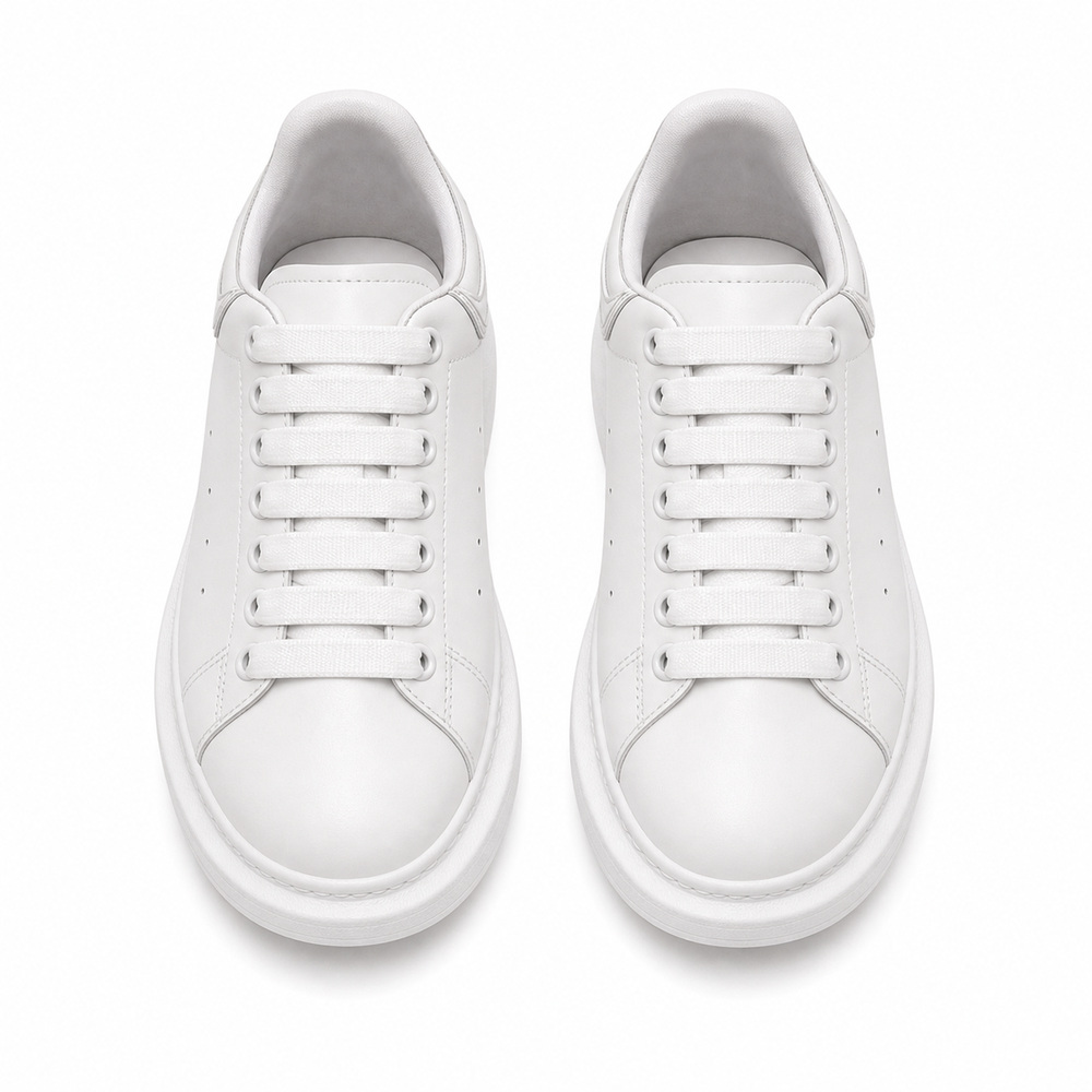 White Platform Low-Top Sneakers - View 2
