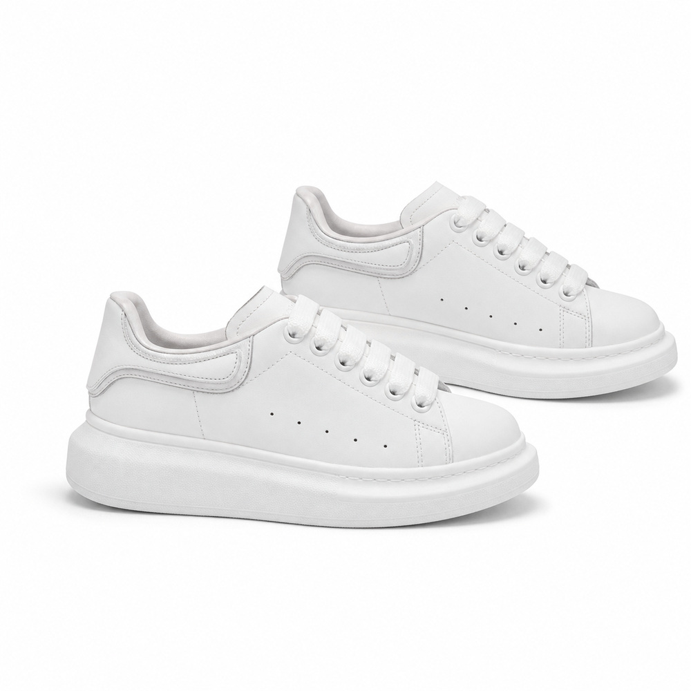 White Platform Low-Top Sneakers - View 3