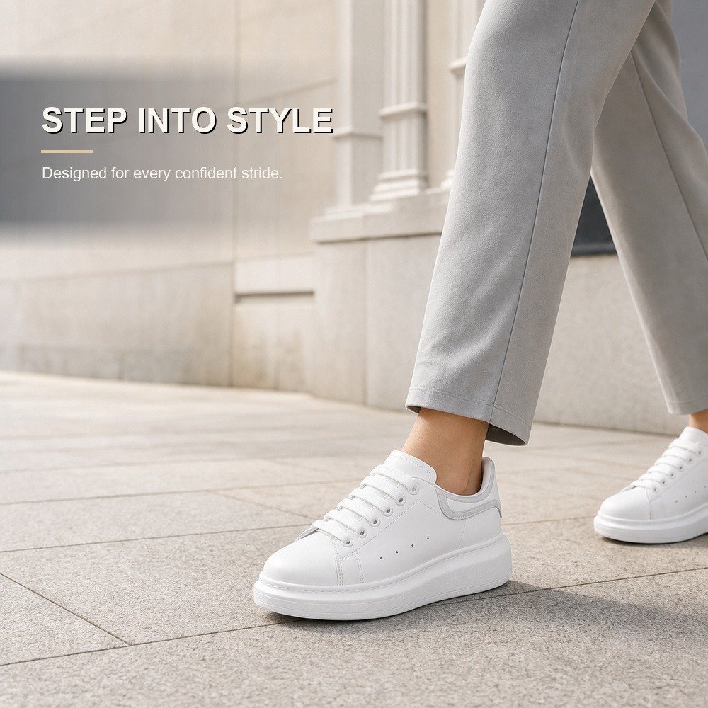 White Platform Low-Top Sneakers - View 4