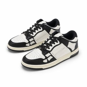 Black and Ivory Panel Low-Top Sneakers - View 1
