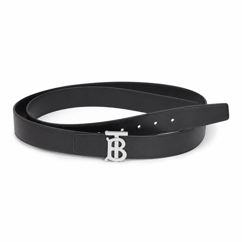 Black Silver Patterned Buckle Belt, 35mm - View 1