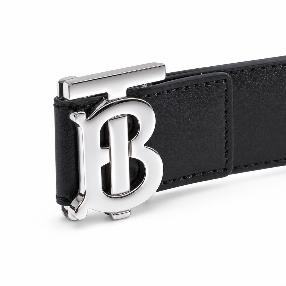 Black Silver Patterned Buckle Belt, 35mm - View 2