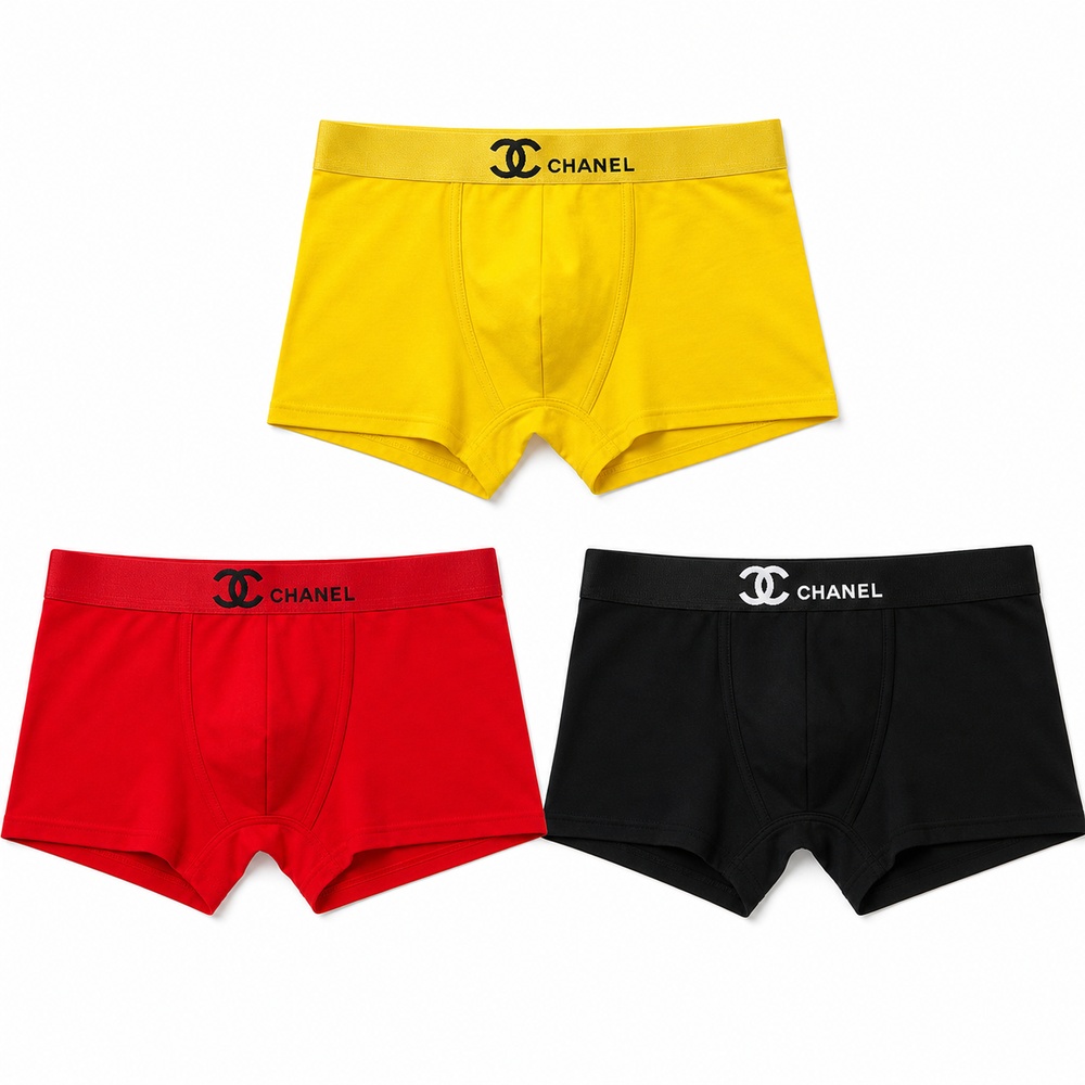 Yellow Red and Black Three-Pack Boxer Briefs - View 2