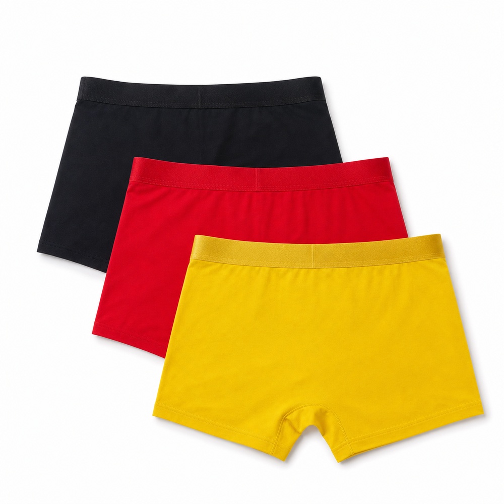 Yellow Red and Black Three-Pack Boxer Briefs - View 3