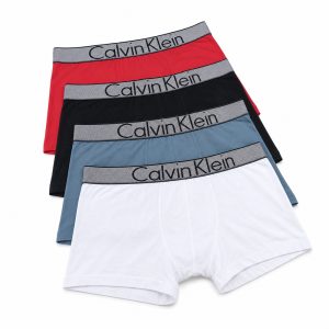 Red Black Blue-Gray and White Four-Pack Boxer Briefs - View 1