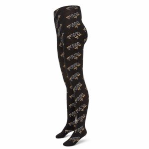 Black Multicolor Patterned Tights - View 1