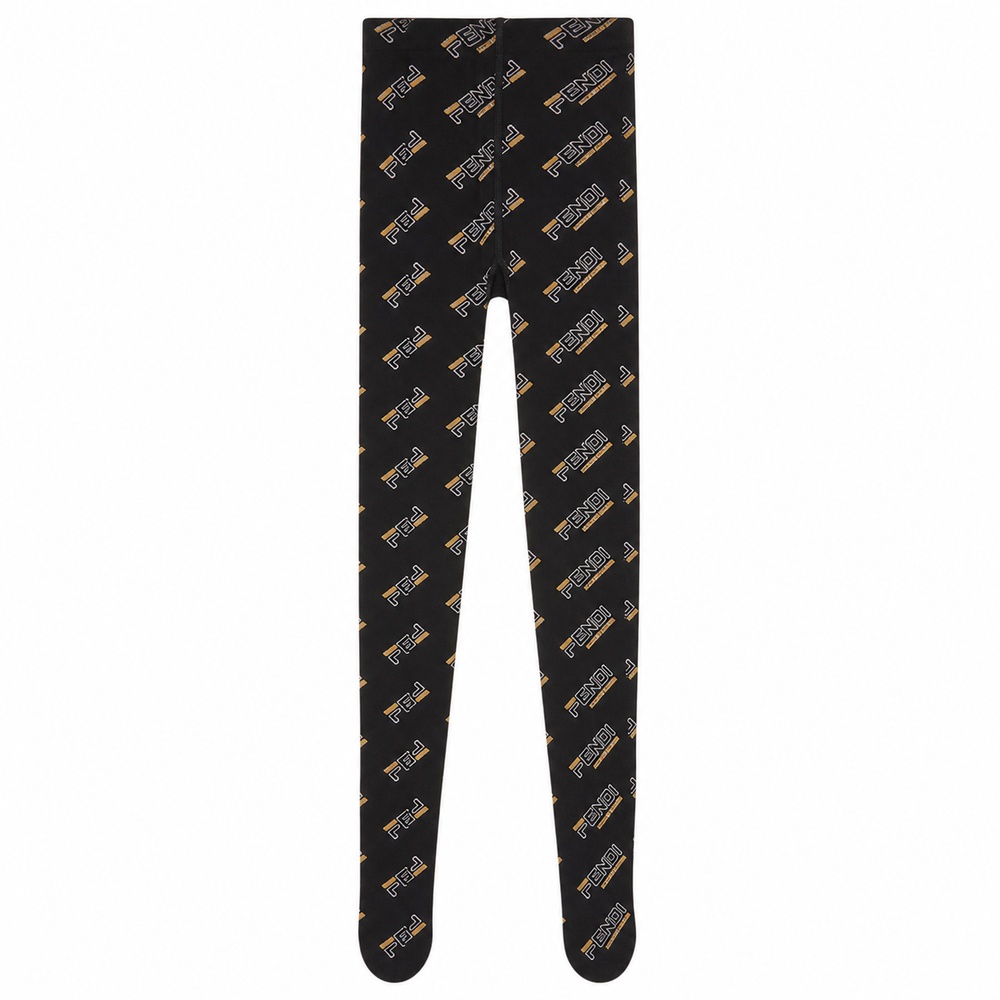 Black Multicolor Patterned Tights - View 2