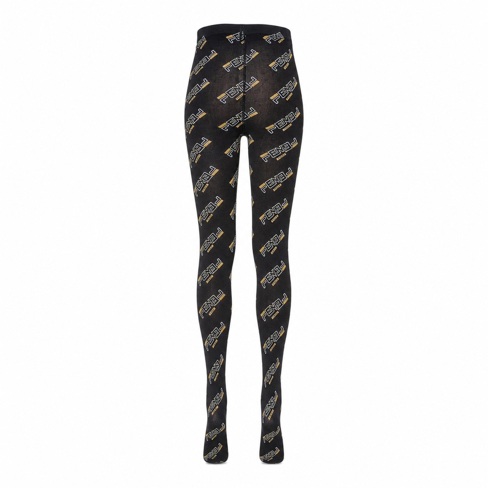 Black Multicolor Patterned Tights - View 3