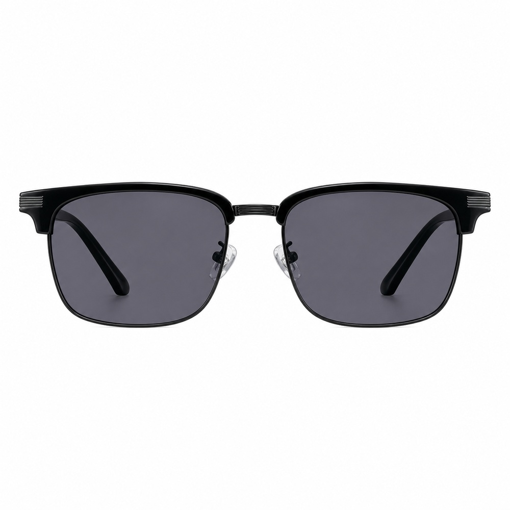 Black Brow-Bar Square Sunglasses - View 2