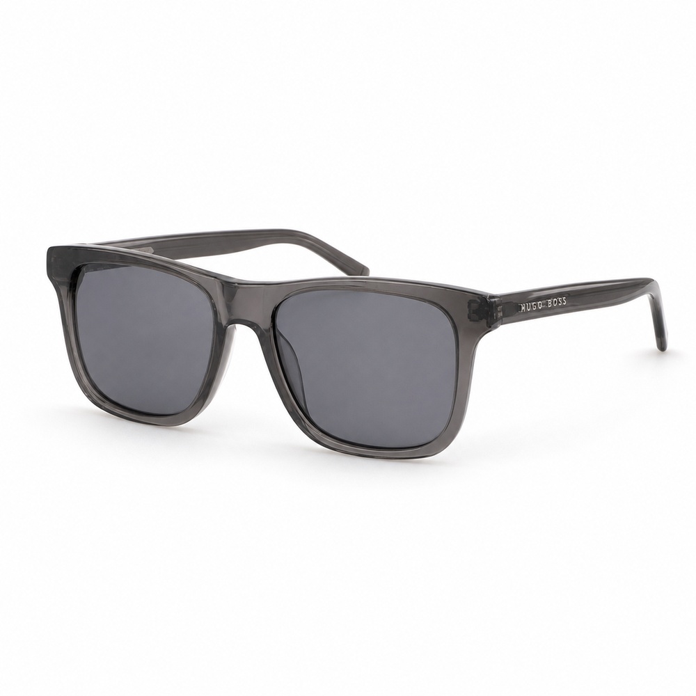 Smoke Gray Transparent Square Sunglasses - View 1