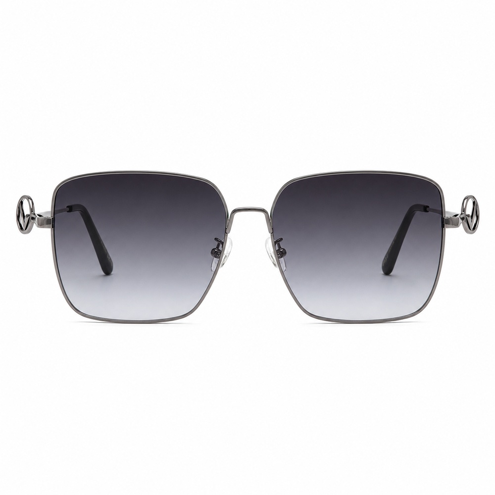 Gunmetal Gradient Square Sunglasses - View 2