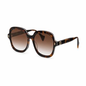 Dark Tortoiseshell Rounded Square Sunglasses - View 1
